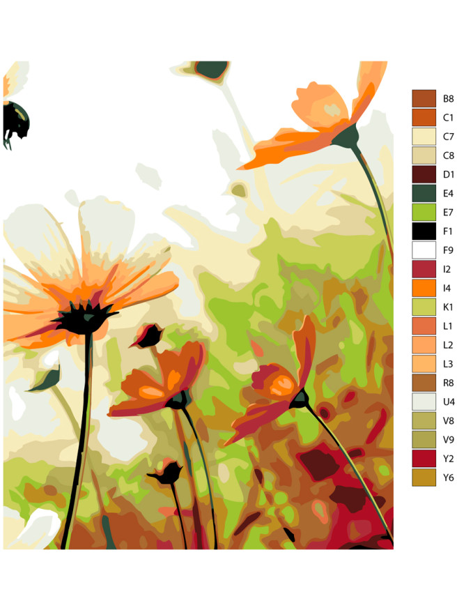 Raqamlar bo&amp;#039;yicha rasm &amp;quot;Oq gullar&amp;quot;