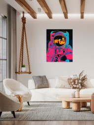 Fluorescent raqamlar bo'yicha rasm "Neon skafandr"