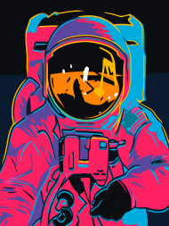 Fluorescent raqamlar bo'yicha rasm "Neon skafandr"