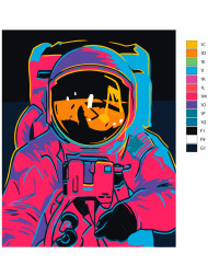 Fluorescent raqamlar bo'yicha rasm "Neon skafandr"