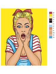 Картина по номерам &amp;quot;Удивлённая девушка&amp;quot;