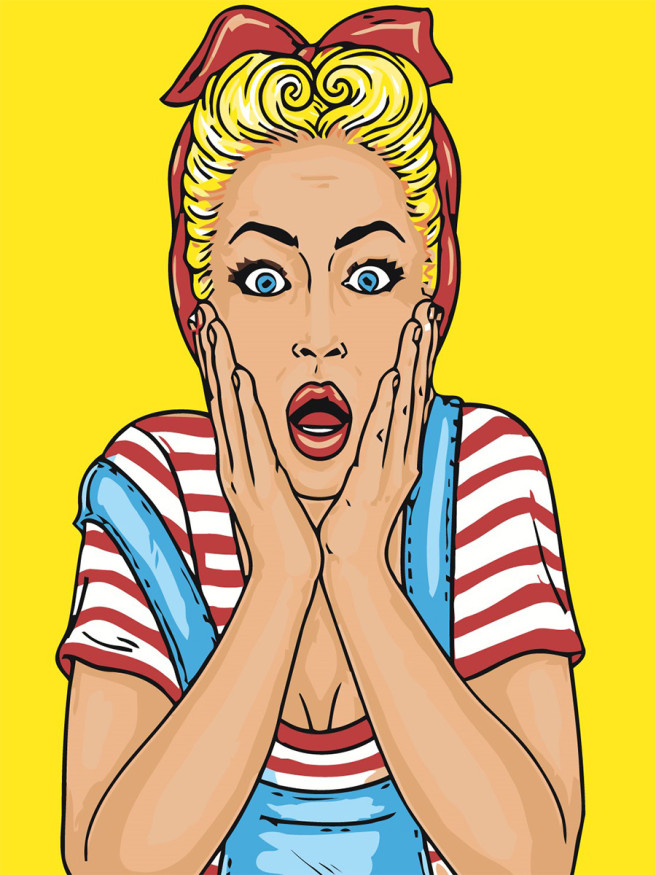 Картина по номерам &amp;quot;Удивлённая девушка&amp;quot;