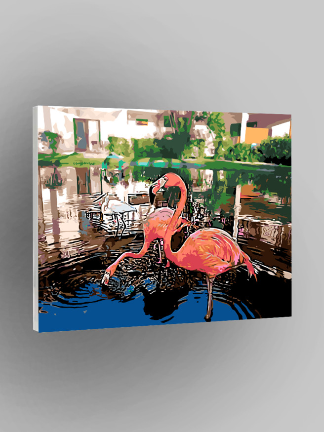 Raqamlar bo&amp;#039;yicha rasm &amp;quot;Uylar oldidagi flamigolar&amp;quot;