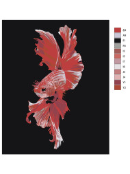 Raqamlar bo'yicha rasm "Chiroyli baliq"