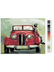 Raqamlar bo&#039;yicha rasm &quot;Bola mashinada&quot;