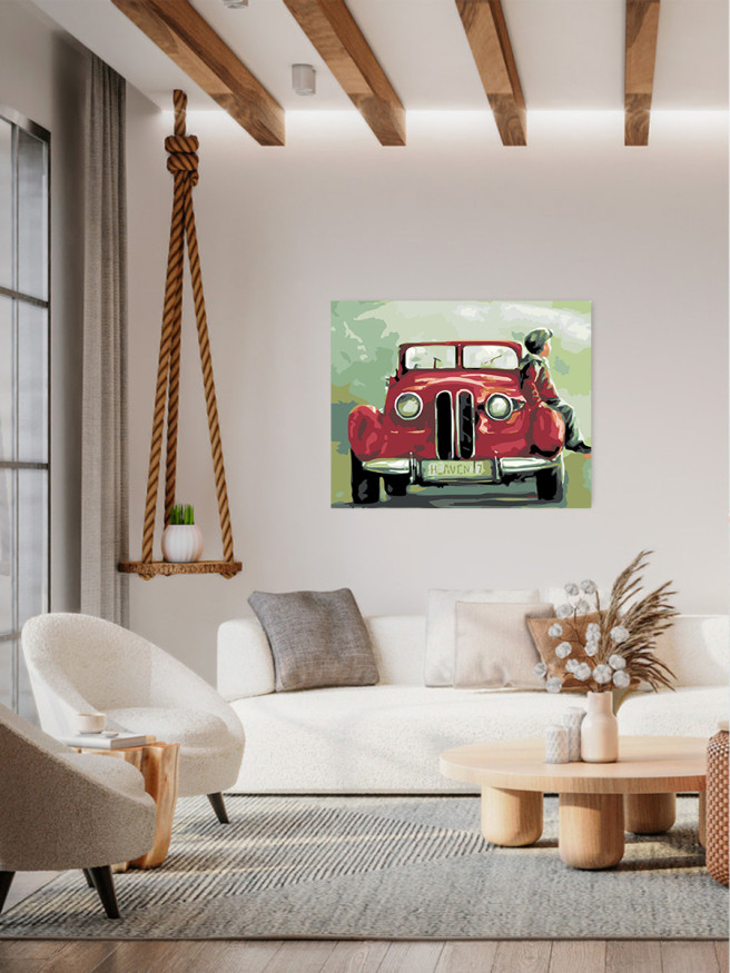 Картина по номерам &amp;quot;Мальчик на машине&amp;quot;