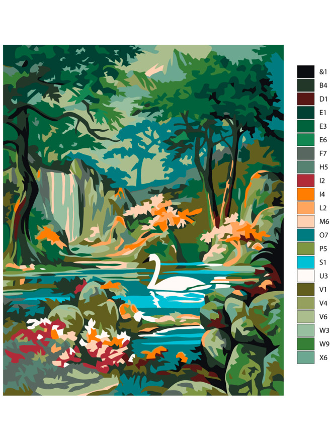 Raqamlar bo&amp;#039;yicha rasm &amp;quot;Oqqush ko&amp;#039;li&amp;quot;