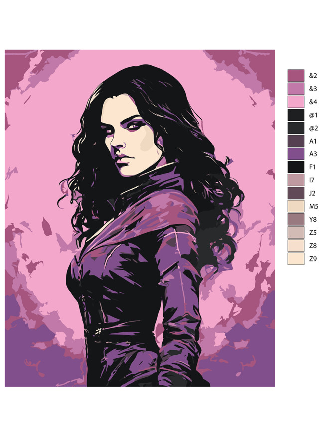 Картина по номерам &amp;quot;Красивая брюнетка&amp;quot;