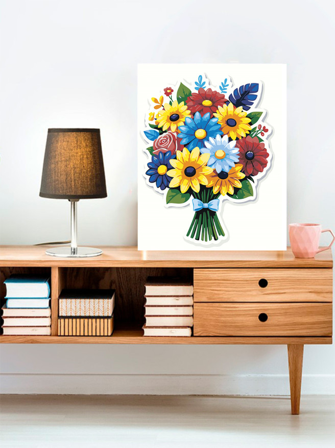 Картина по номерам &amp;quot;Подарочный букет цветов&amp;quot;