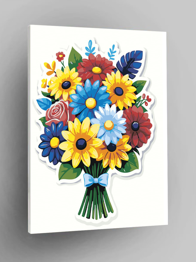 Картина по номерам &amp;quot;Подарочный букет цветов&amp;quot;