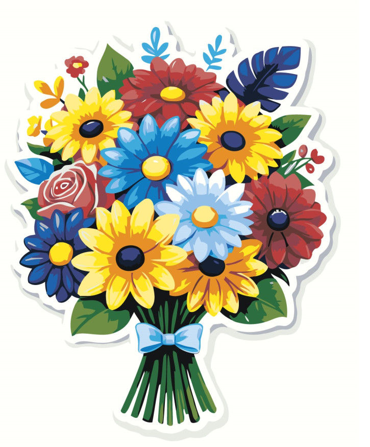 Картина по номерам &amp;quot;Подарочный букет цветов&amp;quot;