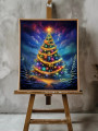 Постер на холсте &amp;quot;Сияющая ёлка в зимнем лесу&amp;quot;