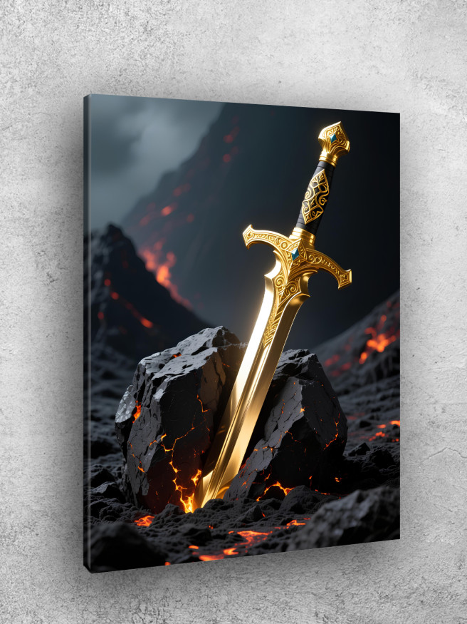 Holstga bosilgan poster &amp;quot;Vulqon toshidagi oltin qilich&amp;quot;