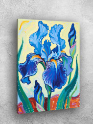 Holstga bosilgan poster "Ko‘k iris gullashi"