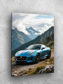 Постер на холсте &amp;quot;Синий спорткар в горах&amp;quot;
