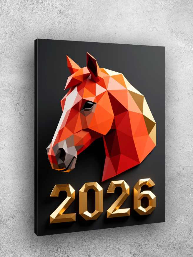 Постер на холсте &amp;quot;Геометрический конь 2026&amp;quot;