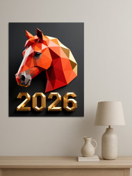 Постер на холсте "Геометрический конь 2026"