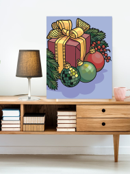 Raqamlar bo‘yicha rasm &quot;Sovg‘a va sharlar&quot;