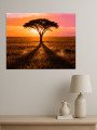Постер на холсте &amp;quot;Дерево в саванне на закате&amp;quot;