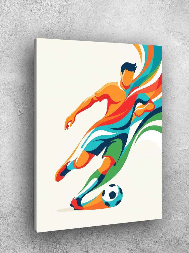 Holstga bosilgan poster &amp;quot;Abstrakt futbolchi&amp;quot;
