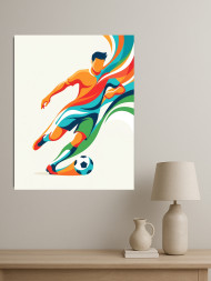 Holstga bosilgan poster "Abstrakt futbolchi"