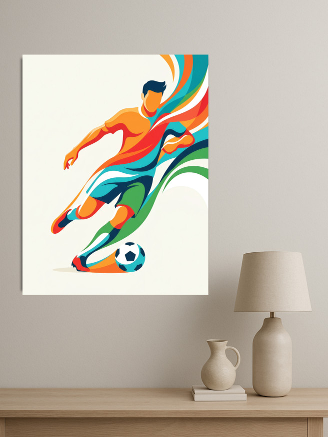 Holstga bosilgan poster &amp;quot;Abstrakt futbolchi&amp;quot;