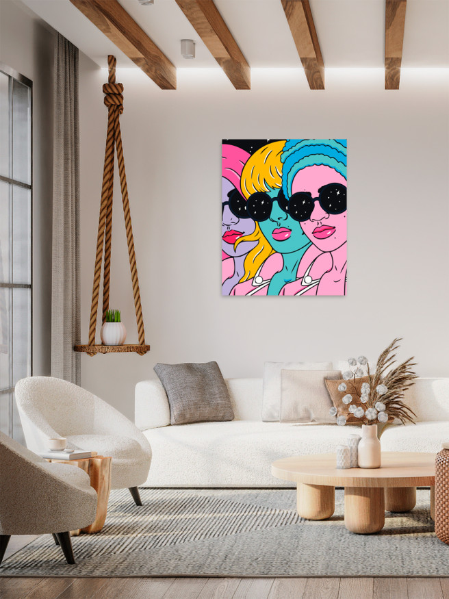 Флуоресцентная картина по номерам &amp;quot;Космические девушки&amp;quot;