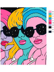 Fluorescent raqamlar bo&#039;yicha rasm &quot;Kosmik qizlar&quot;