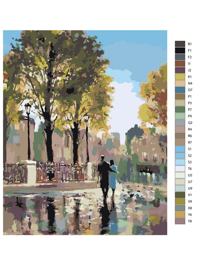 Картина по номерам &amp;quot;Пара в Париже&amp;quot;