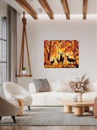 Raqamlar bo'yicha rasm "O'rmonda kiyik"