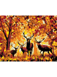 Raqamlar bo'yicha rasm "O'rmonda kiyik"