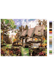 Raqamlar bo'yicha rasm "Chiroyli uy"