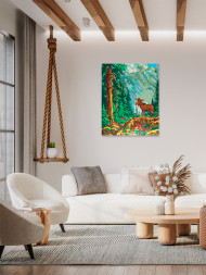 Raqamlar bo'yicha rasm "O'rmondagi elk"