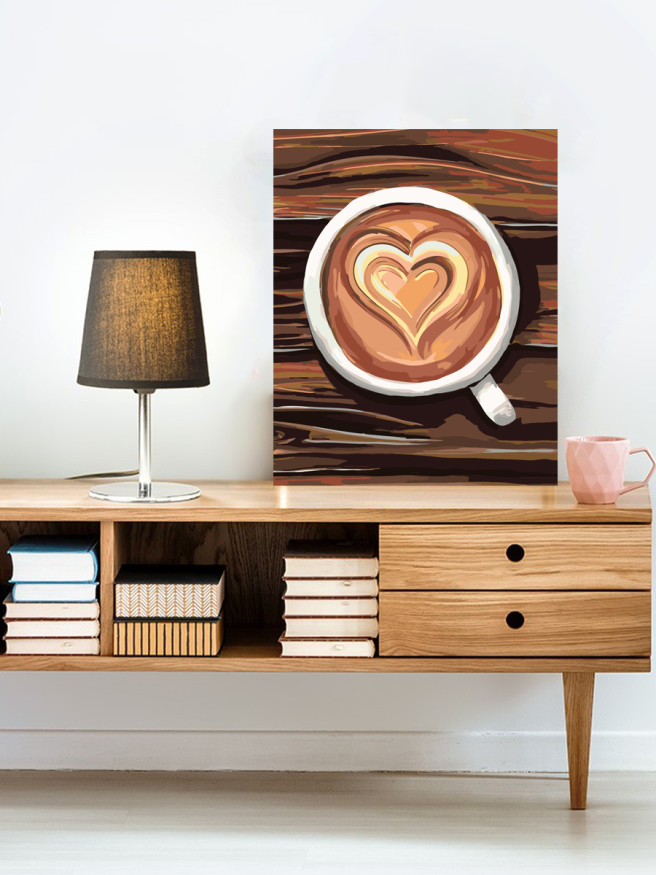 Картина по номерам &amp;quot;Сердце на кофе&amp;quot;