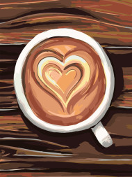 Картина по номерам &amp;quot;Сердце на кофе&amp;quot;