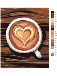 Картина по номерам &amp;quot;Сердце на кофе&amp;quot;
