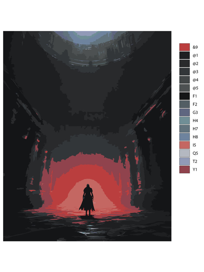 Картина по номерам &amp;quot;Силуэт воина&amp;quot;