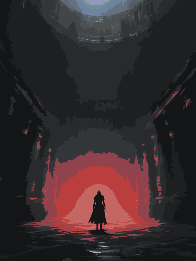 Картина по номерам &amp;quot;Силуэт воина&amp;quot;