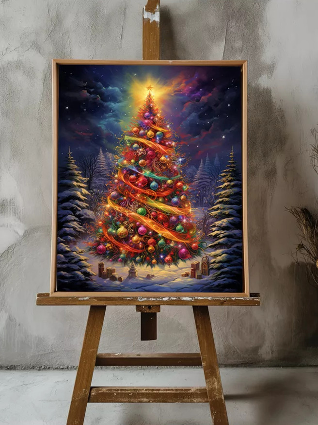 Постер на холсте &amp;quot;Сверкающая ёлка в сказке&amp;quot;