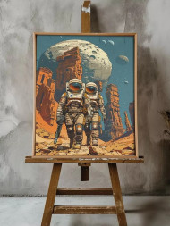 Holstga bosilgan poster "Olis sayyoradagi koloniyalar"
