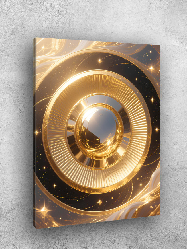 Holstga bosilgan poster &amp;quot;Oltin konsentrik doira&amp;quot;