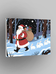 Raqamlar bo‘yicha rasm &quot;Qor bobo o‘rmonda&quot;