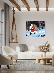 Raqamlar bo‘yicha rasm &quot;Qor bobo o‘rmonda&quot;