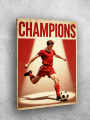 Holstga bosilgan poster &amp;quot;Chempionlik zarbasidagi futbolchi&amp;quot;