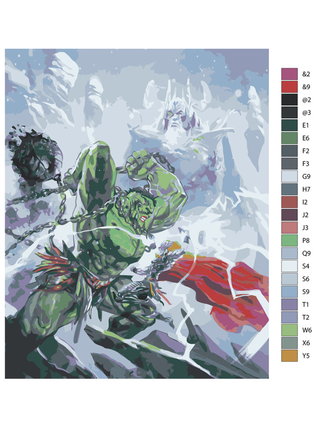 Raqamlar bo&amp;#039;yicha rasm &amp;quot;Hulk Thorga qarshi&amp;quot;