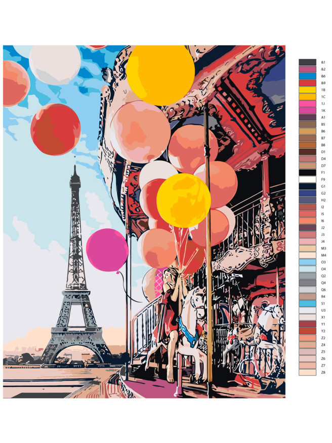 Флуоресцентная картина по номерам &amp;quot;Девушка на карусели&amp;quot;