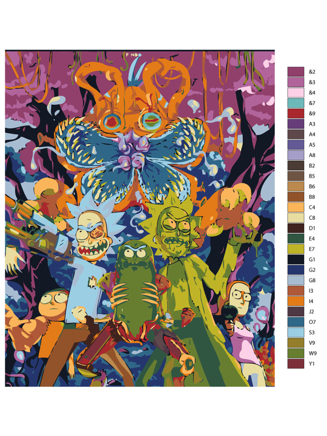 Raqamlar bo&amp;#039;yicha rasm &amp;quot;Rik va Morti&amp;quot;