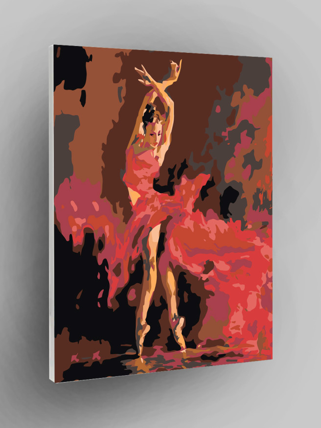 Raqamlar bo&amp;#039;yicha rasm &amp;quot;Qizil kiyimdagi Balerina&amp;quot;