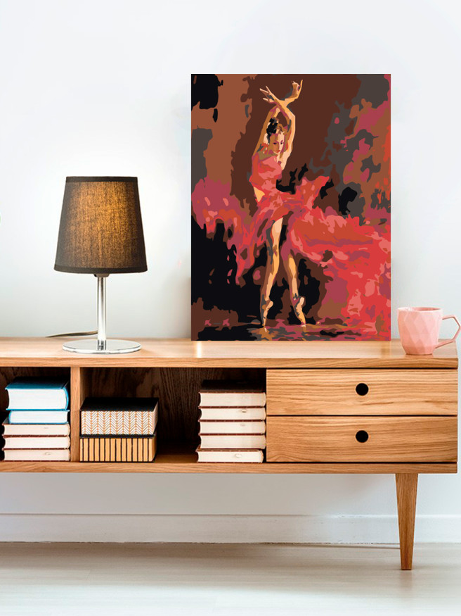 Raqamlar bo&amp;#039;yicha rasm &amp;quot;Qizil kiyimdagi Balerina&amp;quot;