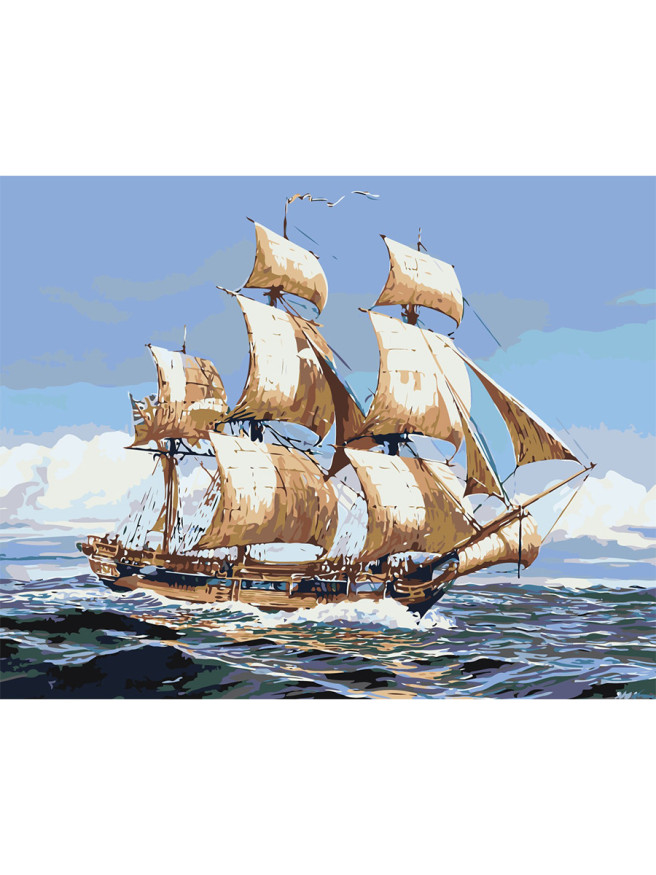 Raqamlar bo&amp;#039;yicha rasm &amp;quot;Dengizda kema&amp;quot;